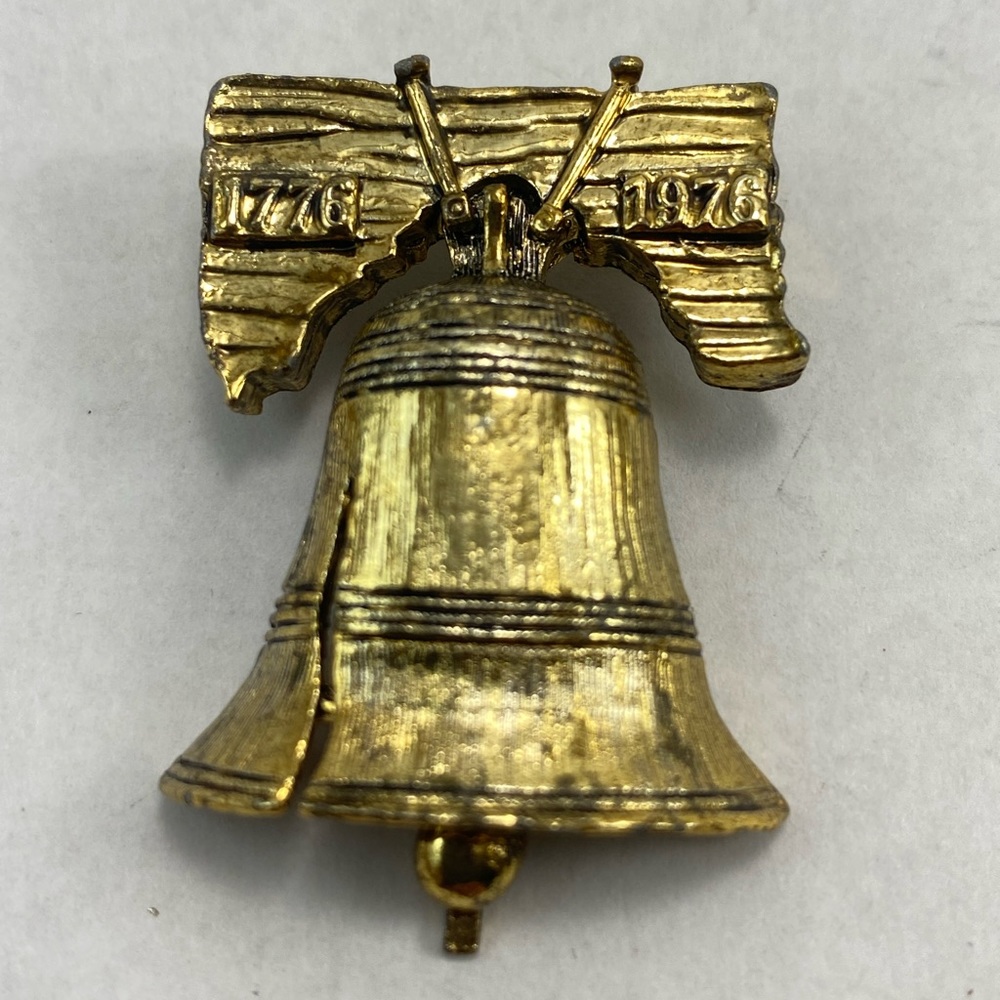 Vintage liberty bell brooch